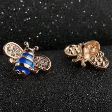 1 шт. Модные прозрачные пчелы животных Шарм Rhinestone эмаль броши, булавки, ювелирные изделия