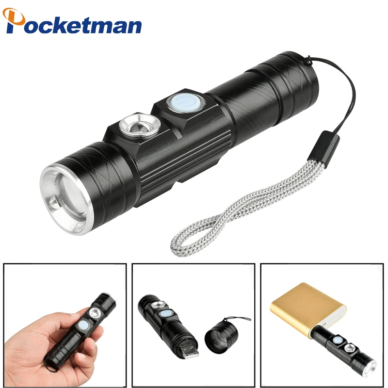 

USB Handy LED Flashlight Mini Rechargeable LED Torch Q5 UV Flashlight Red Purple Violet 395nm Light Pocket Flash light