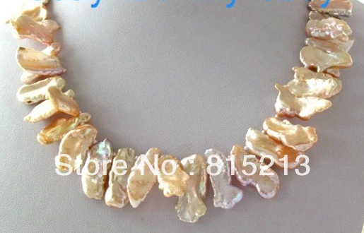 

ddh00930 Pink Long Stick Keishi Keshi Pearl Necklace 18