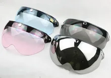 Hot sale Vintage helmet half face visor lens 3 button W shield visor mirror Anti-UV visor lens fit for TORC T-50 helmet