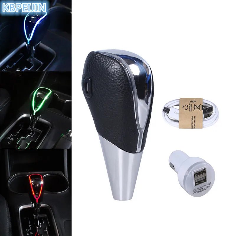 

HOT Car accessories Gear Shift Knob Touch Sensor Colourful Car Logo LED Light For Audi a4 a3 q5 q7 a5 b6 b8 a6 c5 b7 c6
