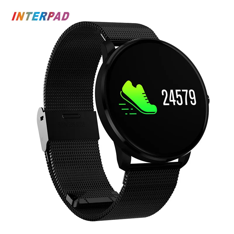 

Interpad Smart Bracelet With Pedometer Blood Pressure Monitor Calories Fitness Bracelet Sedentary Reminder Smart Band