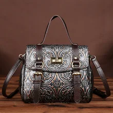 Известный дизайнер, женские сумки из натуральной кожи, маленький клатч, сумка-тоут, Женская ретро элегантная сумка-мессенджер, тисненая Цветочная сумка