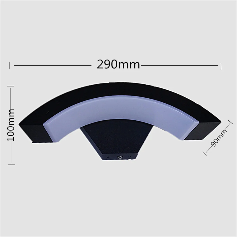Outdoor Motion Sensor Lighting Wall Lamp Aluminum Acrylic Waterproof and Dust Proof Material 12W Led Lamp Beads for Garden Patio