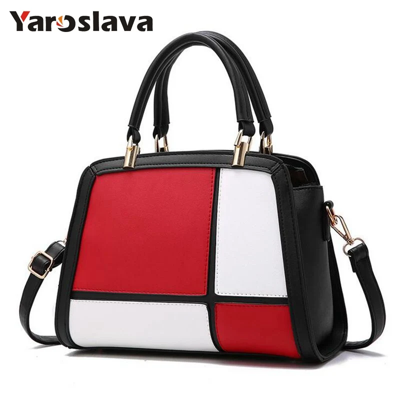 

Women Leather Handbag Shoulder Bag Women Contrast Color Bag Female Sac a Main Designer Handbags High Quality Hand Bags LL252