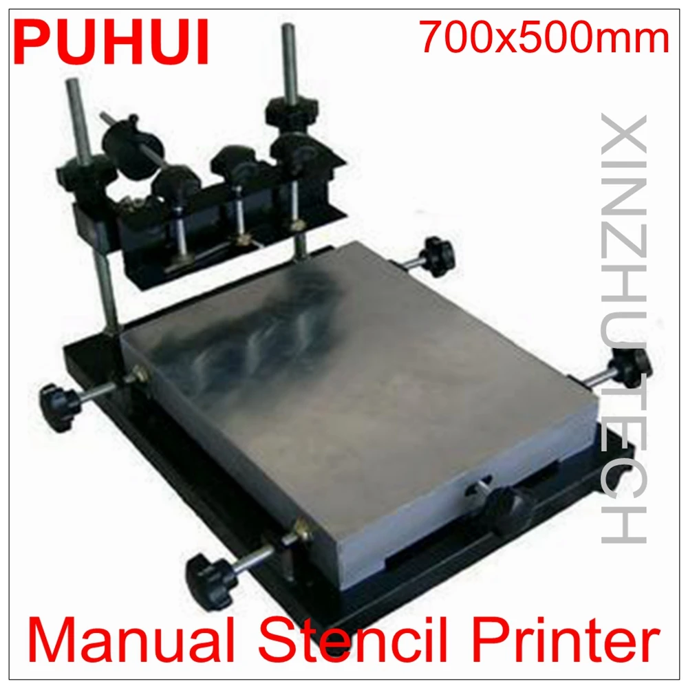

Original PUHUI simple manual stencil printer machine silk printing machine 700x500mm larger printer