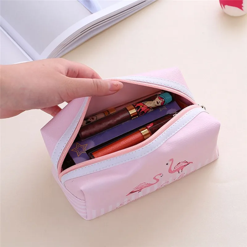 Vogvigo Key Card Earphone Cosmetic Bag With Zipper Flamingo  Storage Cartoon Travel Cosmetic Bag Toiletry Beauty Wash Kit Bath