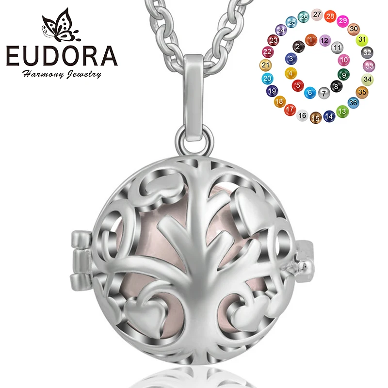 

Eudora Harmony Ball Tree of life Pendant Jewelry Baby Chime Sound Bola Necklace Angel Caller Pendant with 20MM Chime Ball K301