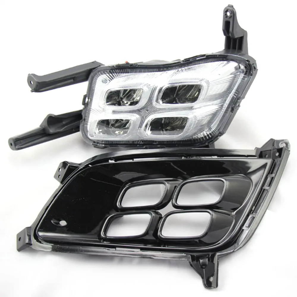 Car Flashing LED DRL For Kia Optima K5 2013 2014 2015 Fog lamp Cover Daytime Running Lights with tu - 32997921135