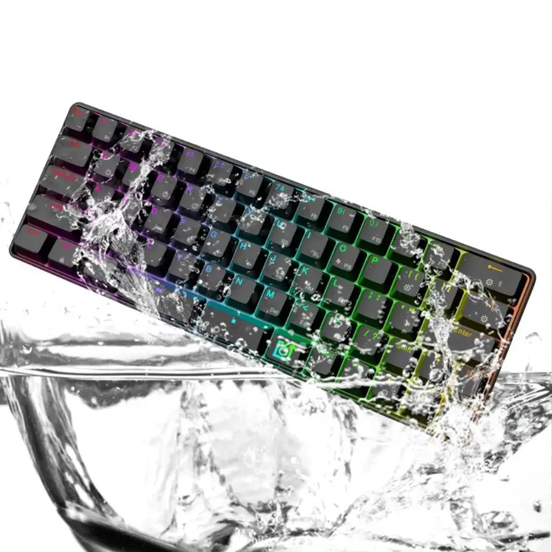 

GK66 Wired Split-Spacebar Hot-swappable Gateron Optical Switch Multi Color RGB Illuminated Mechanical Gaming Keyboard for PC Mac
