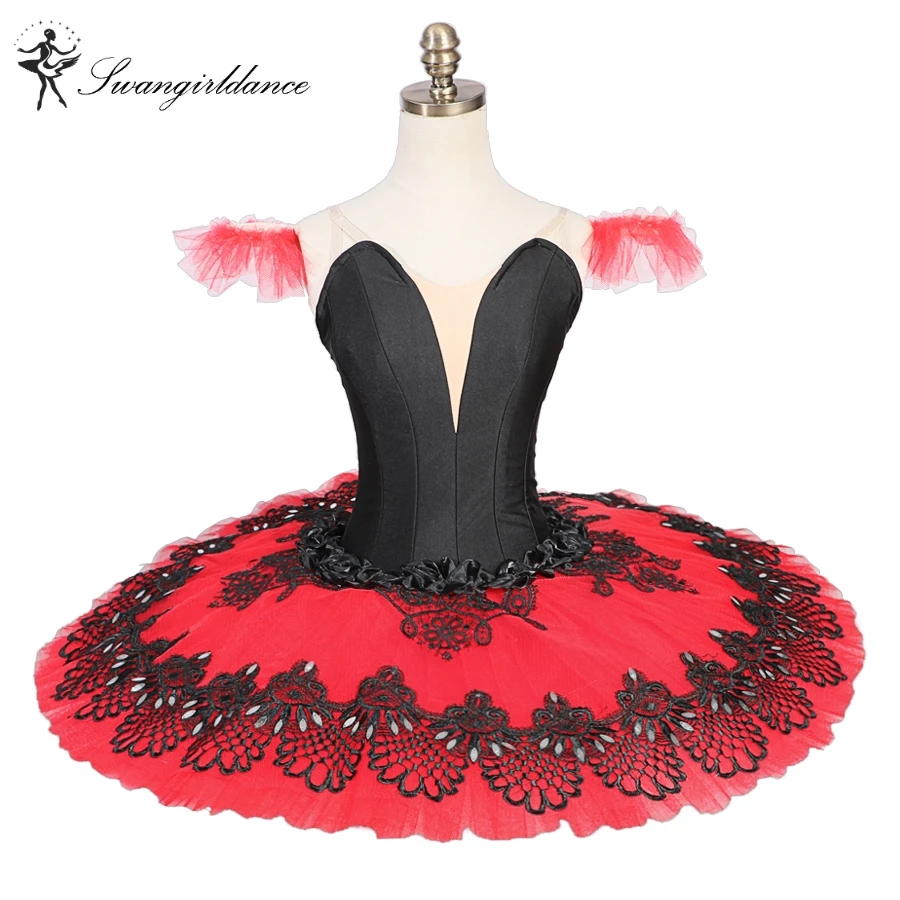 Don Quixote professional tutus red black pancake ballet costumes performance classical ballet tutu nutcracker tutu redBT9052
