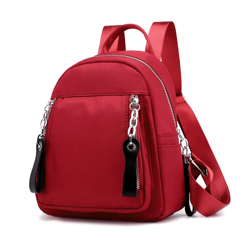 Модный женский рюкзак, водонепроницаемые качественные нейлоновые рюкзаки для девушек, повседневные Рюкзаки, маленький размер, дорожная сумка через плечо, Bolsa Mochila - Цвет: Бургундия