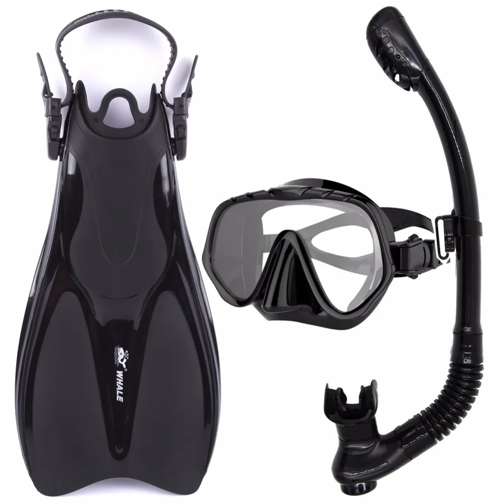 

Whale Professional Adult Swimming Flipper Brand Diving Set Diving Equipment Snorkel Mask Gears Adjustable Submersible Fins