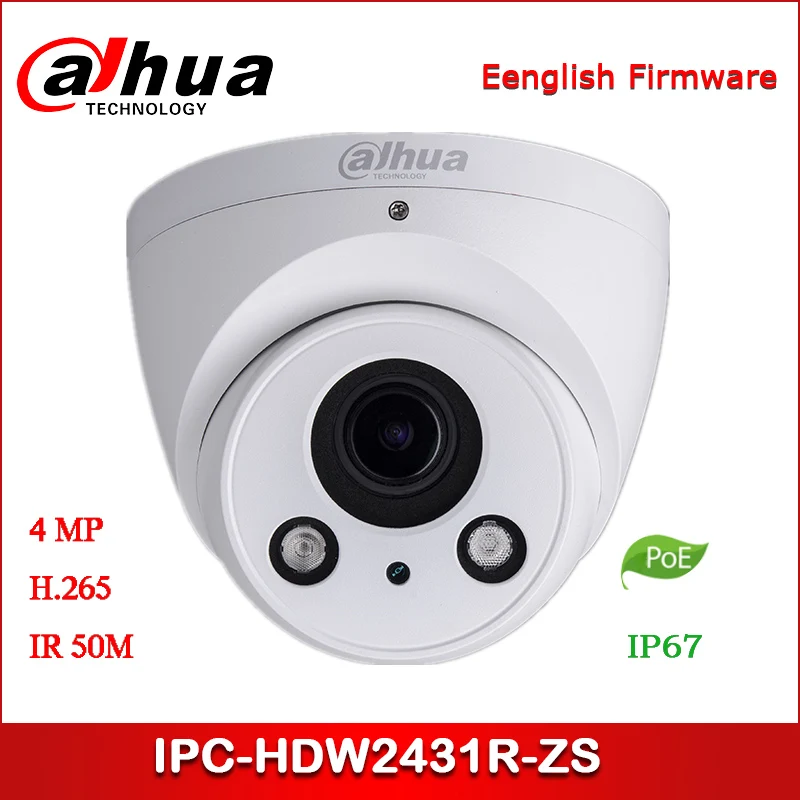 

Dahua IP Camera IPC-HDW2431R-ZS 4MP 2.7~13.5mm varifocal lens WDR IR Eyeball Network Camera Security Camera