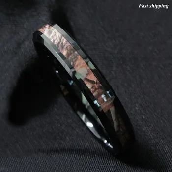 

6mm Tungsten Red Forest Camouflage Camo Hunting Band Ring Mens womens Jewelry