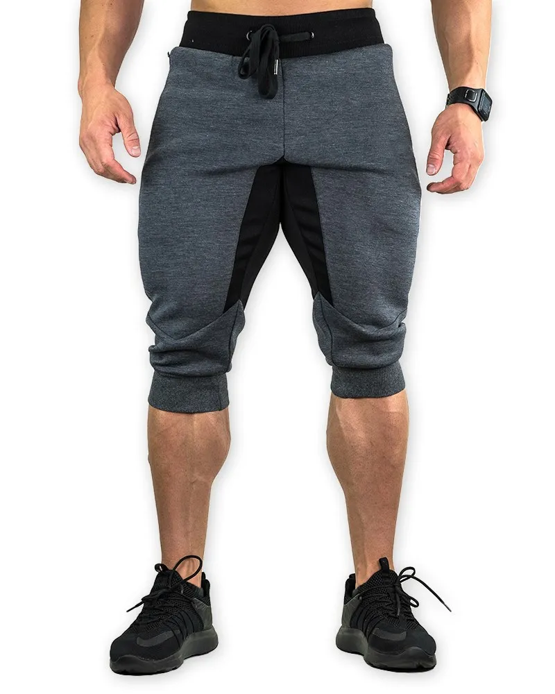 

Summer Men Sweatpants Drawstring Patchwork Cropped Sport Pant Running Jogger Casual Fitness Workout Training Pants Activewear