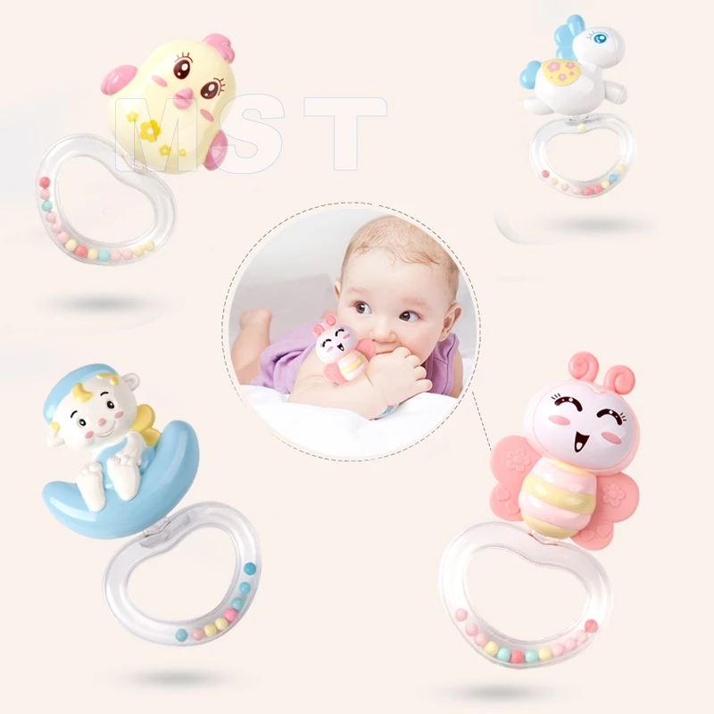 Baby Hanging Rattles Mobiles Toy Holder Rotating Crib Bed Bell With Music Box Projection For 0 3