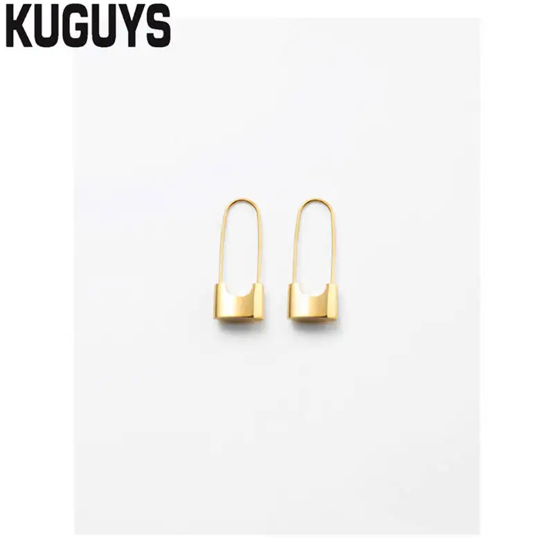 

KUGUYS Trendy Jewelry Alloy Gold Hyperbole Earrings for Womens Pendientes Paperclips Drop Earring Oorbellen Brincos Accessories