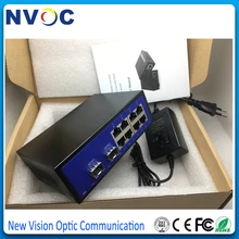 1000 м 8RJ45+ 1000 м 2SFP, евро зарядка, внешний источник питания, неуправляемый гигабитный мульти SFP волоконно-оптический Ethernet волоконно-оптический коммутатор