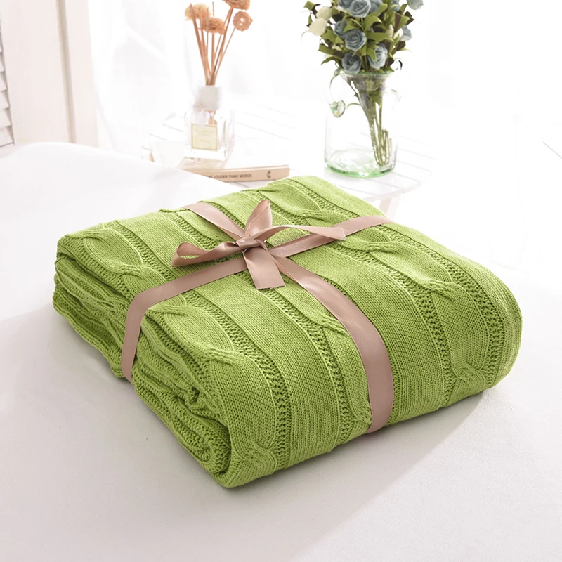 Вязаное клетчатое хлопковое мягкое одеяло s для взрослых, постельные принадлежности, одеяло на весну-осень, покрывало для дивана, одеяло для путешествий, Вязаное детское одеяло