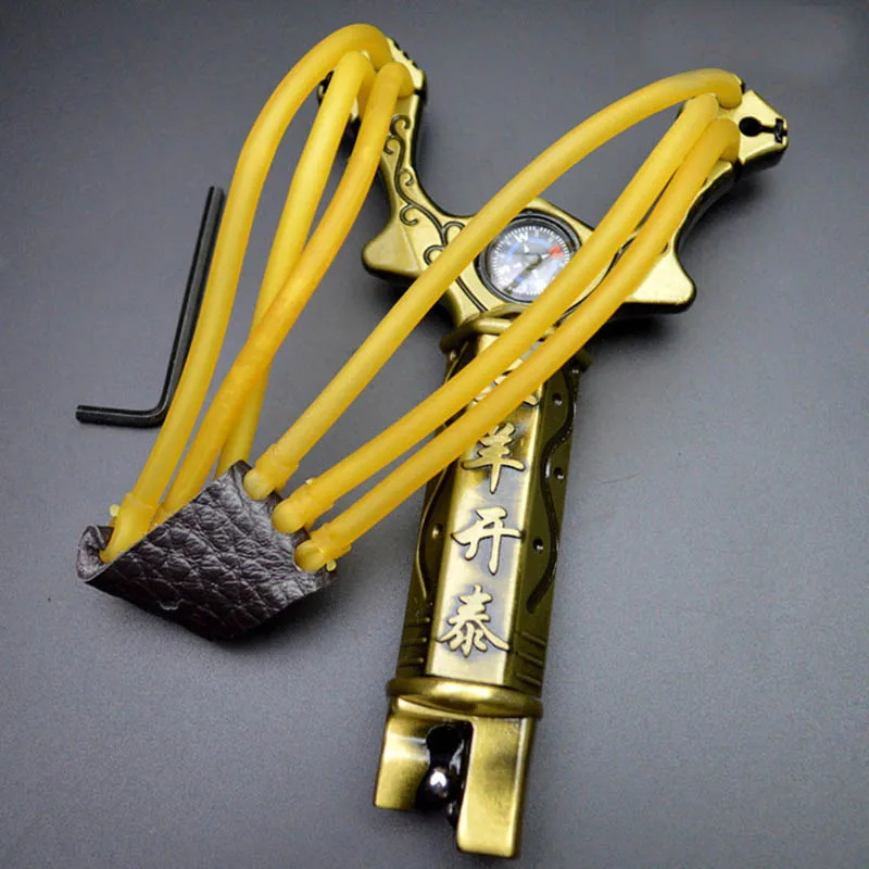 

Powerful Aluminium Alloy Slingshot Crossbow Hunting Slingshot Catapult Camouflage Bow Catapult Outdoor Camping Kits with Compass