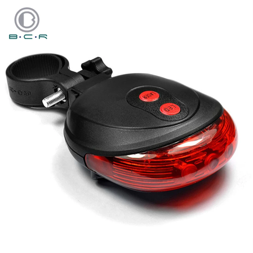 

Hot Bicycle Taillight 7 Mode Safety Rear Lamp 5 Led 2 Laser Cycling Safety Led Light Waterproof Laser Warning Flashing Lamp