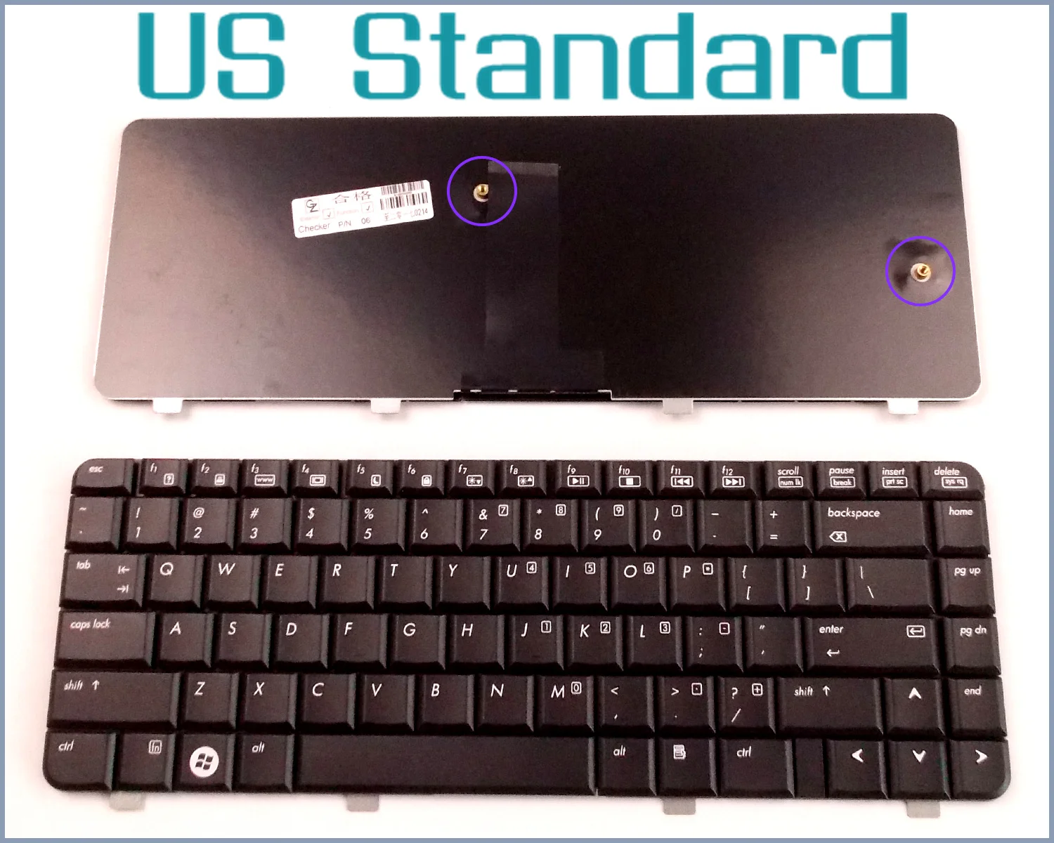 Tastiera Versione Inglese Usa Per Laptop Hp/Compaq 540 541 550 6520 6520S 6720 6720S V061126As1 455264-001 456624-001