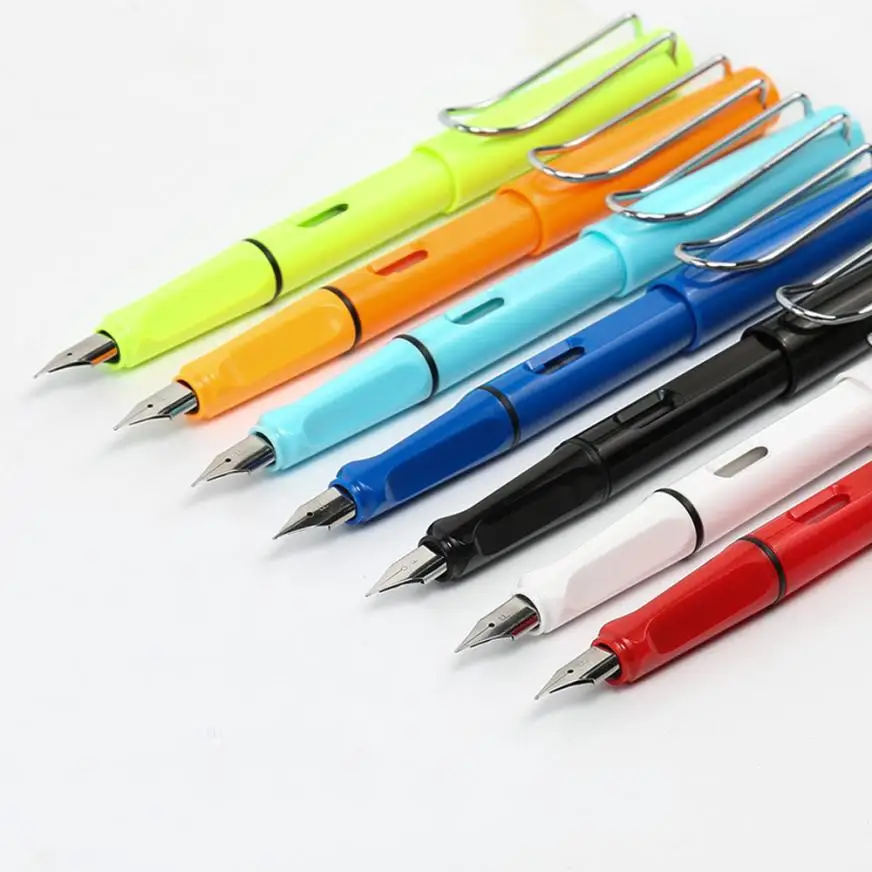 fountain pen luxury 7 Colors Plastic rod Fountain Pen Extra Fine Nib 0.38mm Students Practicing Words drop shipping   5.14 fountain pen luxury 7 Colors Plastic rod Fountain Pen Extra Fine Nib 0.38mm Students Practicing Words drop shipping   5.14