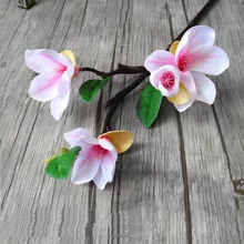 1pcs4 Heads Artificial Mangnolia Flower Fake Moth flor Orchid Flower for Home Wedding DIY Decoration Real Touch Home Decor Flore