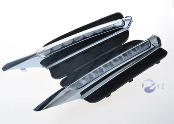 

Car Flashing 1 Pair DRL for BMW X5 E70 2007 2008 2009 2010 Daylight Car LED DRL Daytime Running Lights Fog head Lamp cover white