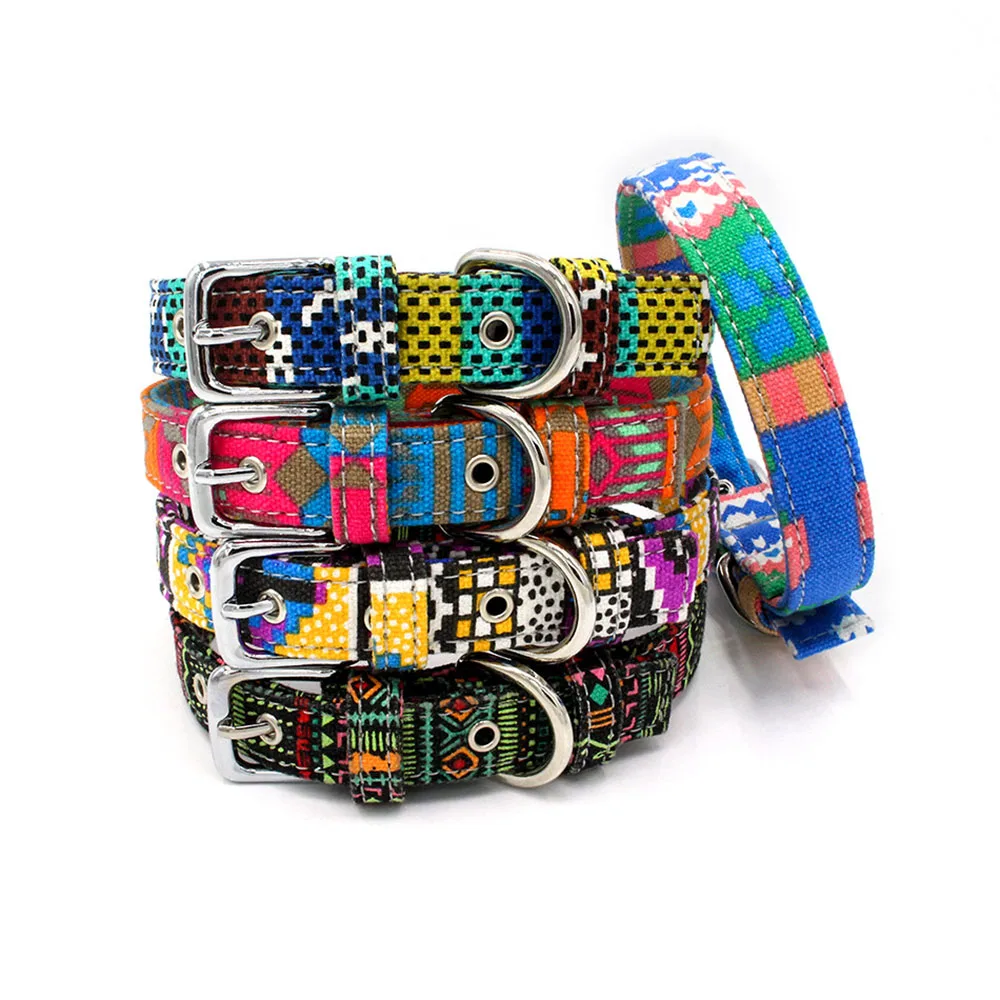 

Printed Dog Collar Durable Canvas Pet Puppy Collars for Small Medium Dogs Cats Chihuahua Pitbull Shih tzu Training Collars XS-L