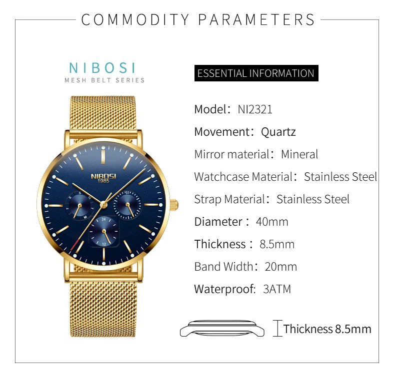 NIBOSI Luxury Brand 2018 Men Watches Ultra Thin Watches For Men Famous Brand Watch With Date men waterproof Relogio Masculino (7)