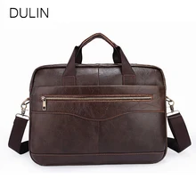 Для мужчин кожаный деловой портфель сумка для 1" ноутбук Высокое качество мужчин's дорожные сумки через плечо человек сумки