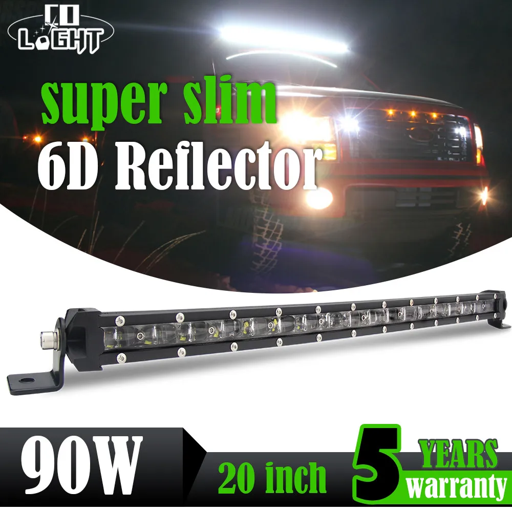 

CO LIGHT Super Slim 20" 6D Led Light Bar 90W Offroad Combo Led Work Light 12V 24V Auto Driving Light for Truck Boat Lada ATV 4X4