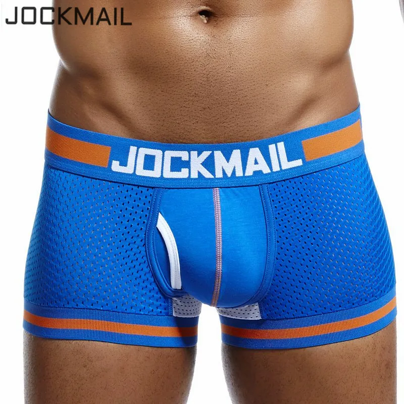 Мужские сетчатые трусы боксеры JOCKMAIL хлопковые дышащие шорты одежда для сна