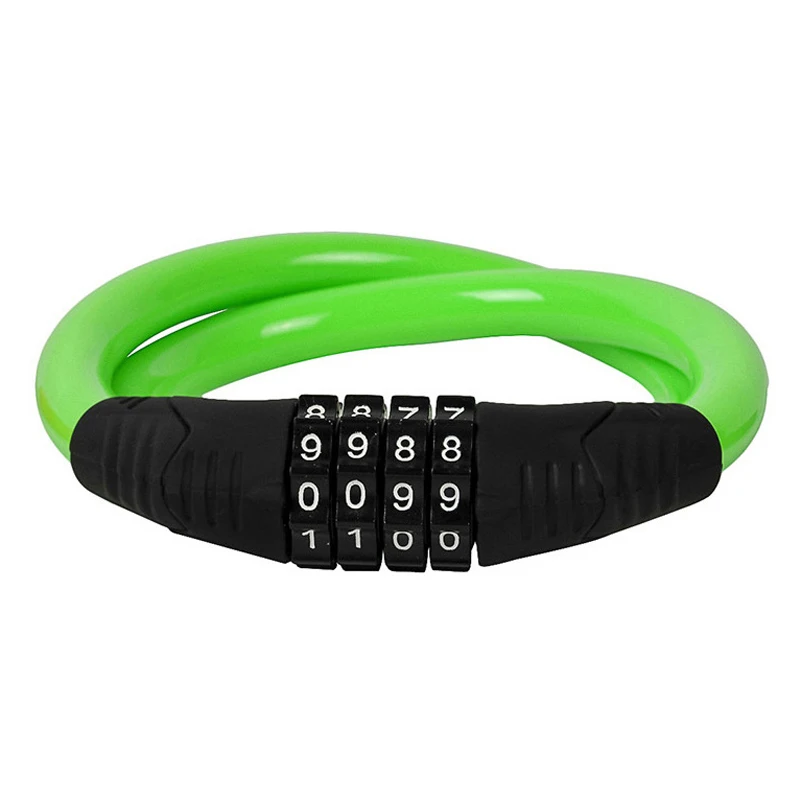 

Hot Universal 4 Digit Password Bike Lock 360 Rotating Security Steel Wire Lock Bicycle Accessories MCK99