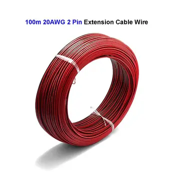 

LED Strip 100m 0.5mm 2 Pin SM JST Connector Power Electric Wires 2 Core Extension Cable For Power Battery Case Bulb Lamp Light