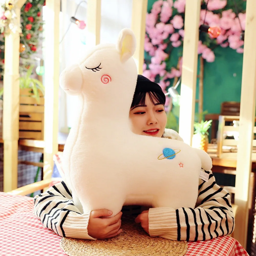 

Cute Animals Pink/White Alpaca Plush toys soft dolls Stuffed birthday gifts kids present baby girls love Sleeping toy 30/45cm 30