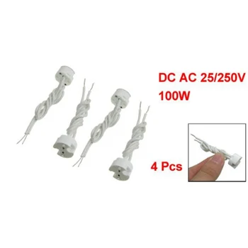 

4 Pcs MR-11 MR-16 Spotlight Heat Resistant Round Lamp Socket White