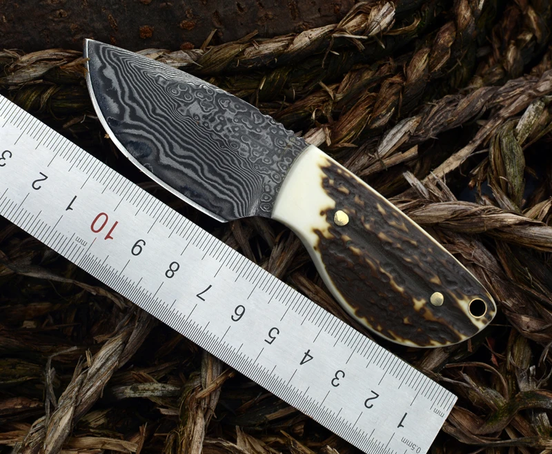 Купить Voltron рога Дамаск Сталь Малый Ножи, собирая подарков Открытый Отдых многофункциональный EDC Ножи