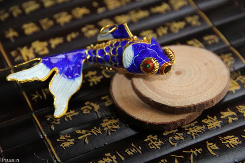 

Wholesale10pcs Chinese Handmade Cute Cloisonne Enamel Fish Charm Ornament Straps