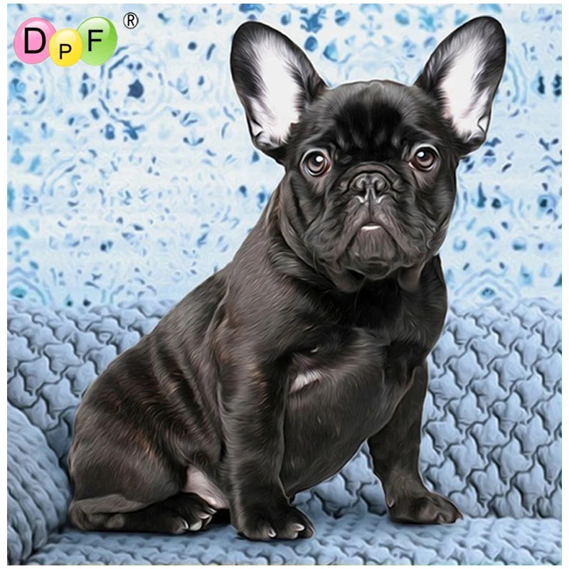 

DPF DIY Black dog 5D square diamond painting cross stitch crafts diamond embroidery wall painting home decor mosaic