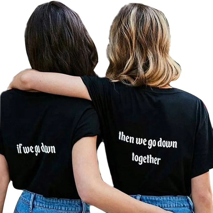 

Casual Letter Printed Best Friend Matching T-Shirt BFF T Shirt Women Girls Lovers Couples Tee Shirt Femme Cotton Summer Tops