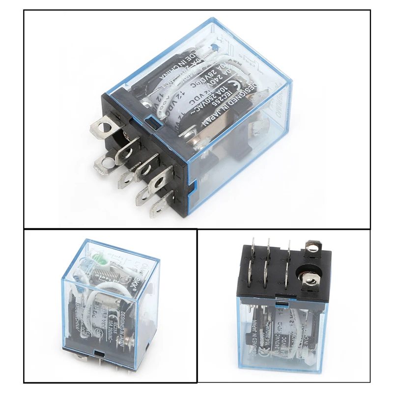 

1Pc LY2NJ Led Lamp 10A DC 12V AC 240V DPDT 8Pin Coil Power Relay 2NO 2NC On Sale