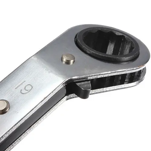 10 мм X 12 мм Высокое качество гибкое метрическое смещение двойное кольцо накидной ключ реверсивный трещотка ручка гаечный ключ метрический ручной инструмент