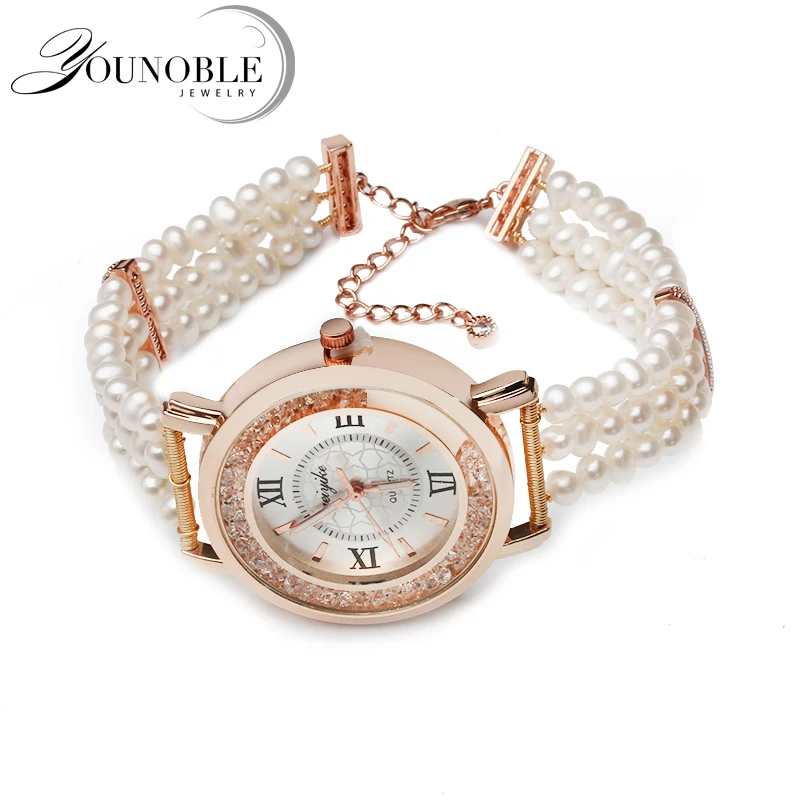

Fashion beautiful natural freshwater pearl bracelet watch,trendy girl bracelet birthday gift