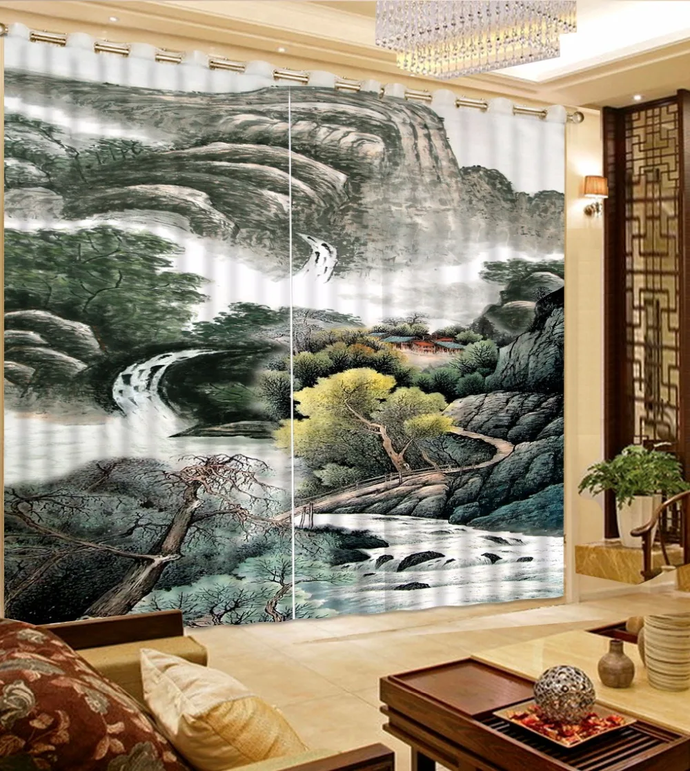 Classic Curtains Photo Printing Window For Living Room Modern Polyester/Cotton 3D Decoration | Дом и сад