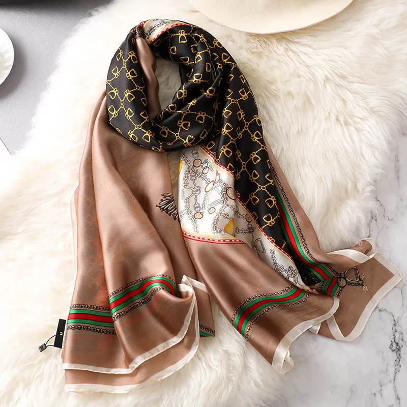 Новая мода Хаундстут весна зима шелковый шарф для женщин женский роскошный бренд Корейская версия дамы шаль femme хиджаб Scaves
