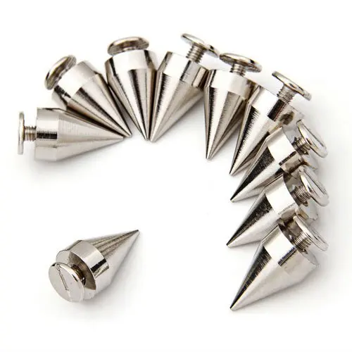 

Useful 10 PCS 9.5 x 15mm Silver Spikes Pointed Studs Screw Studs Rivets Decoration