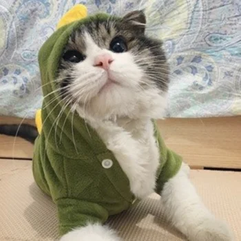 

Warm Cat Clothes Soft Pet Clothes for Cats Funny Pet Costumes Cat Supplies Red Green XS to XL 10d20Q